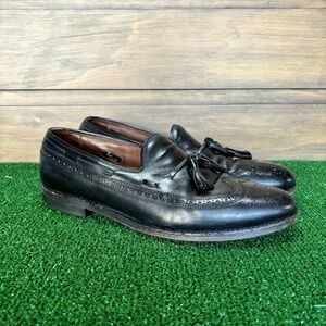 Allen Edmonds Black‎ Mens 9.5 B Manchester Dress Shoes Kilted Loafer Wingtip